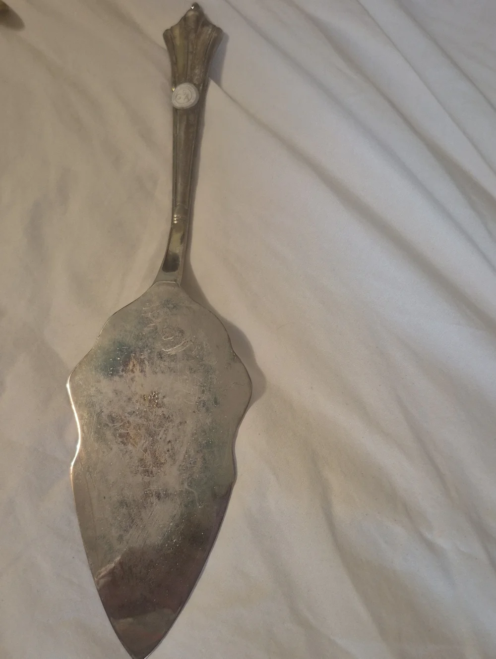 Godinger Silver-Tone Holiday Cake Server - Festive Greetings